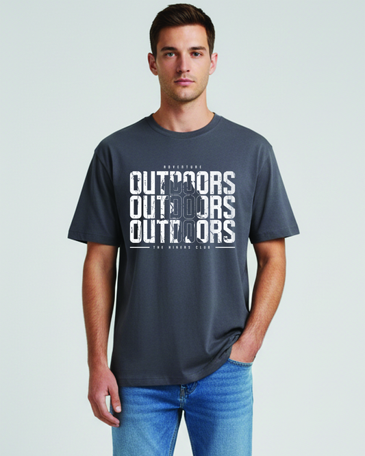 Outdoor Typography Over-Sized Standard T-Shirt