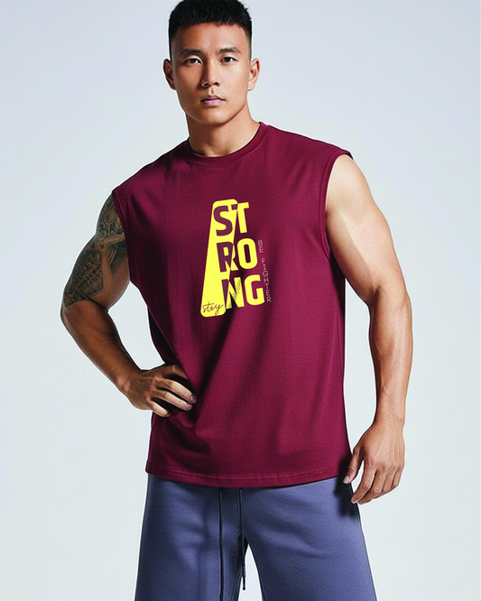 Stay Strong Half Sleeve Tank Top
